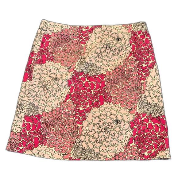 Lilly Pulitzer Chandler Wrap Skirt Women's Size 6 Pink & Cream Floral Mini - Picture 2 of 6